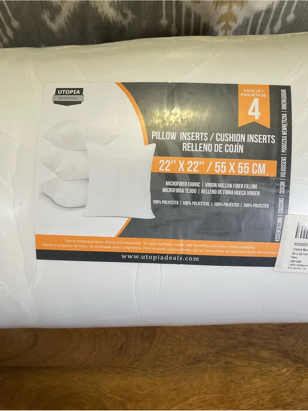 Utopia White Pillow Inserts - Pack of 4 (22